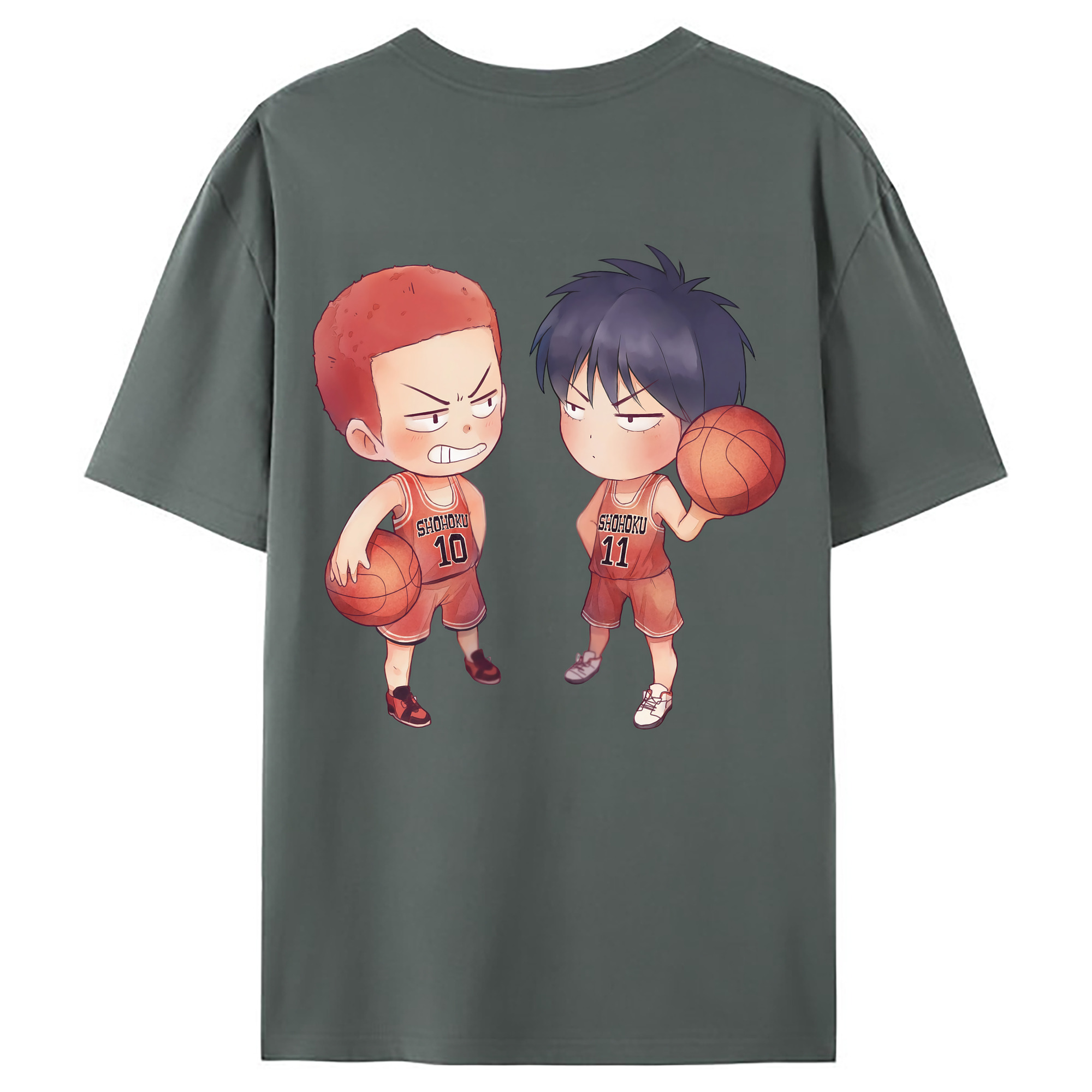 （画像用） SLAM DUNK／スラムダンク 綿100％ メンズ半袖Tシャツ（バックプリント） 通気性